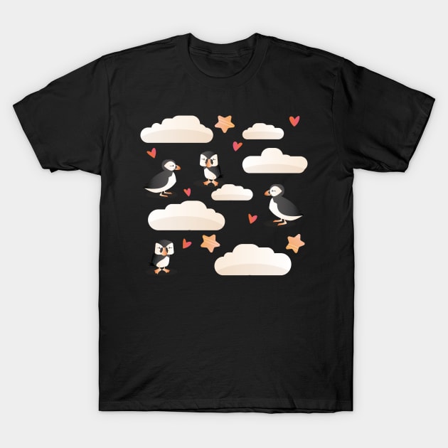 Cute puffin pattern T-Shirt by markatos